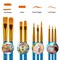 30 Pieces Paint Brushes for Acrylic Painting, Oil Watercolor Acrylic Paint Brush, Artist Paintbrushes for Body Face Rock Canvas, Kids Adult Drawing Arts Crafts Supplies, Blue